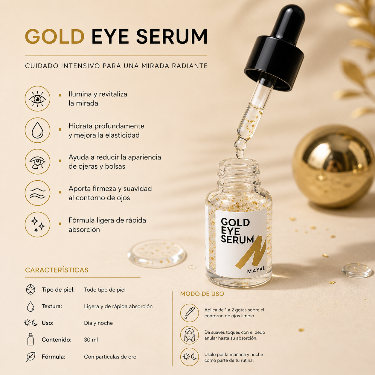 Golden Eye Elixir Reduce ojeras y bolsas